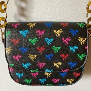Vegan bee print crossbody bag